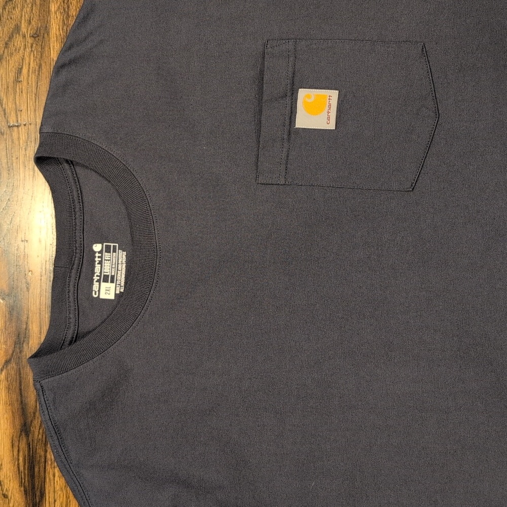 Mens Carhartt navy blue loose fit T-shirt size 2XL - Picture 2 of 4